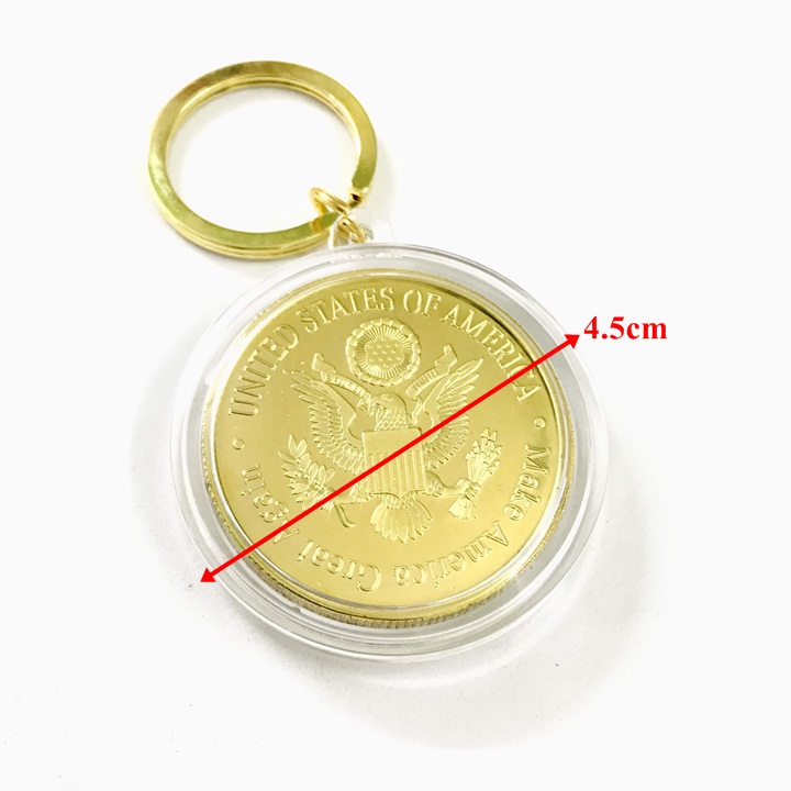 Móc Khóa Xu Biden Mạ Vàng - SP005262